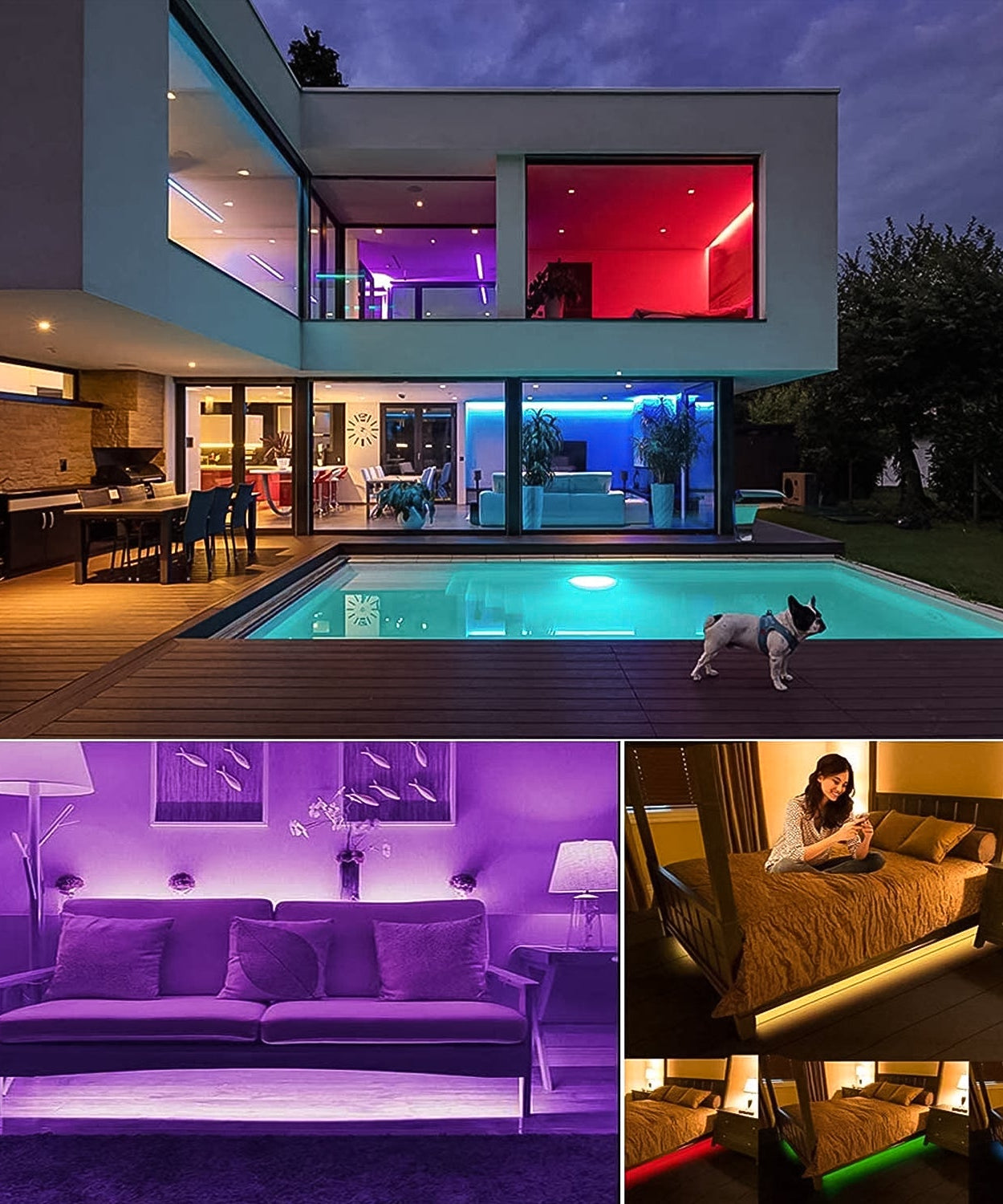 3M RGB LED Strip Lights, LED Mood Lights (1 Set)