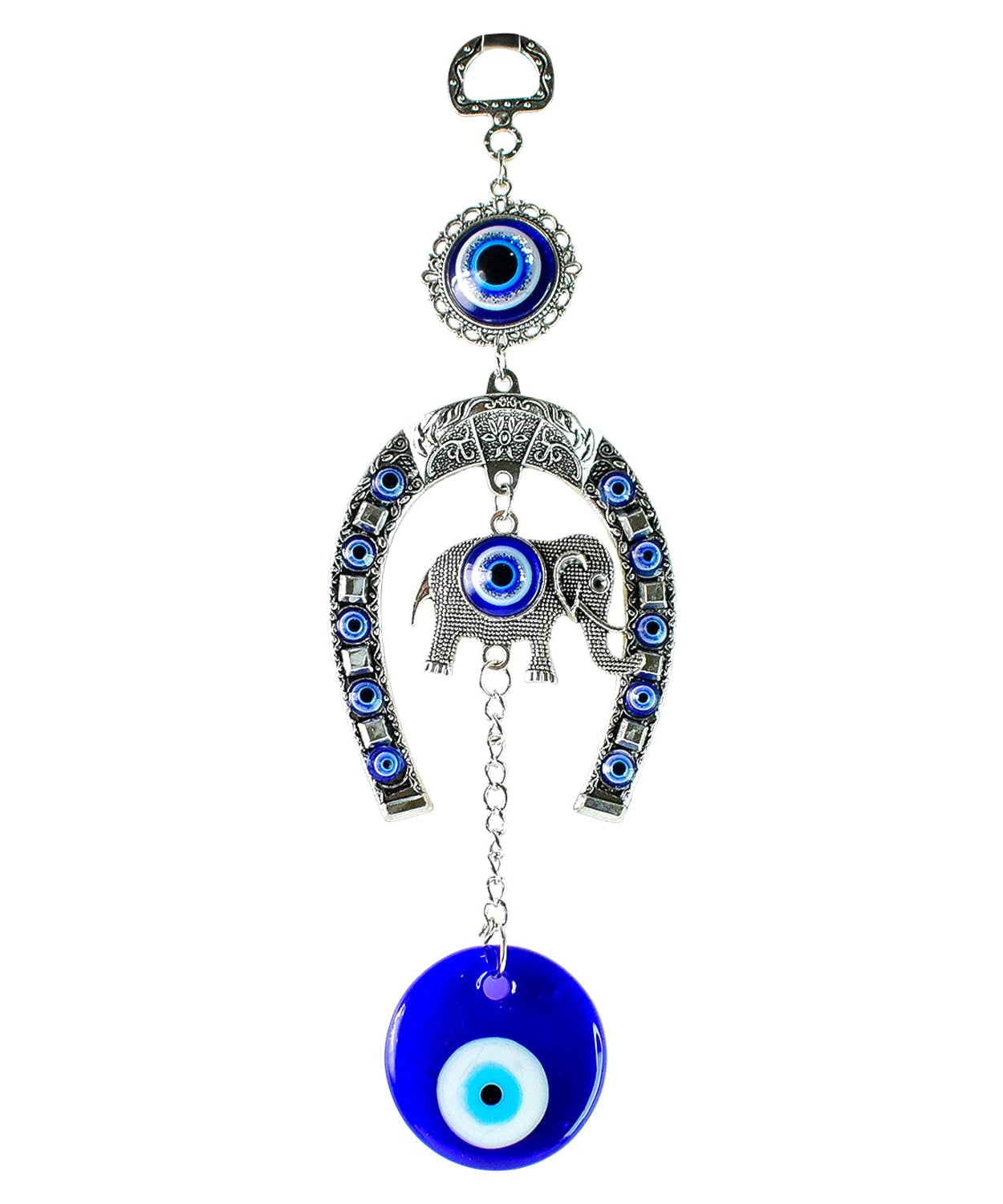 Decorative Nazar Wall Hanging with Evil Eye Beads and Bell Chimes