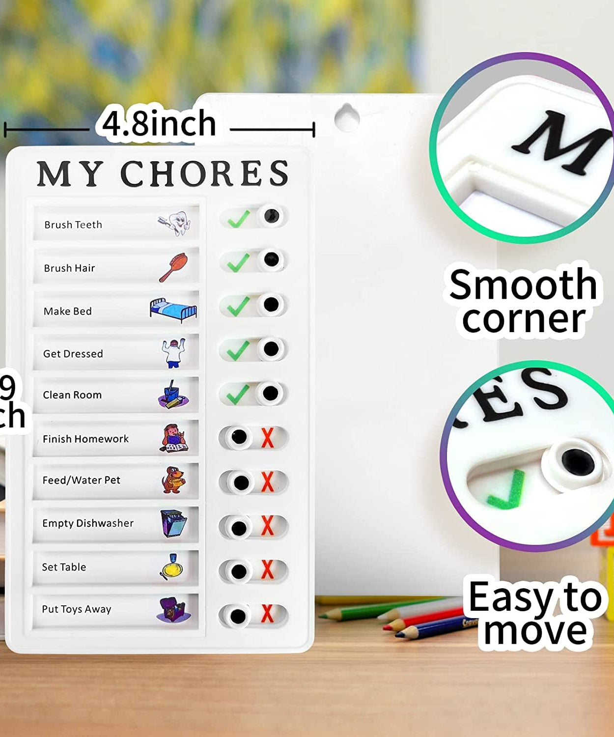 Portable My Chores Home Note Board Management Planning Memo Boards Reminding Time. (Size :- 20x12Cm)