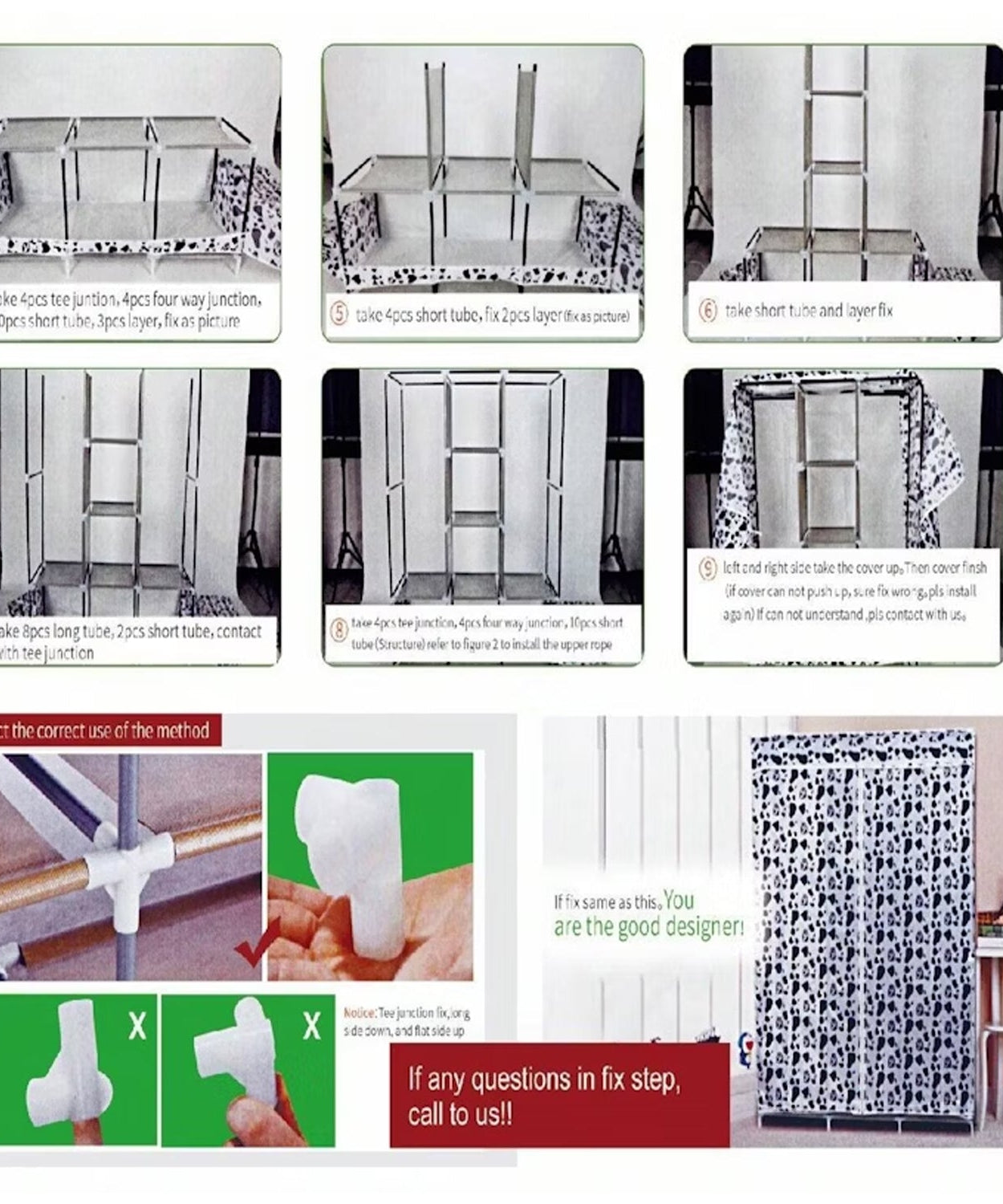 Big 8 Compartment Portable and Collapsible Wardrobe Racks (1 Set)