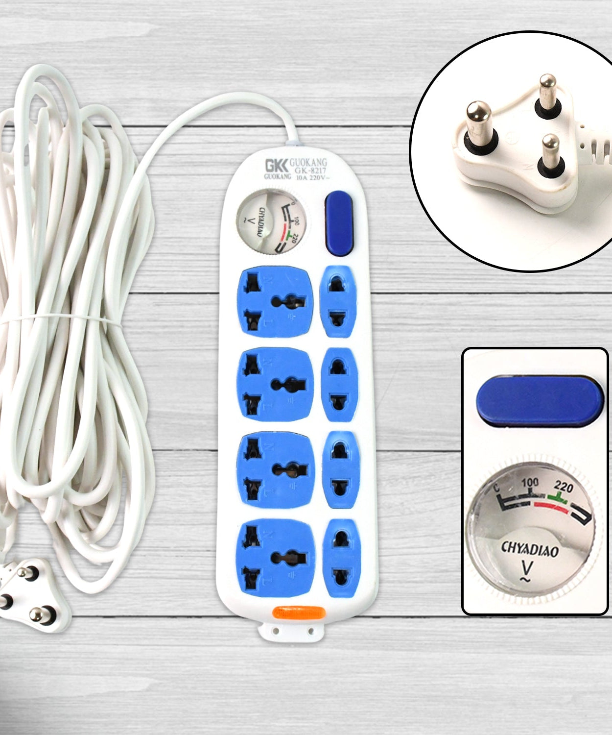 8 socket Heavy Duty Power Extension Board (10 mtr. / 1 Pc)