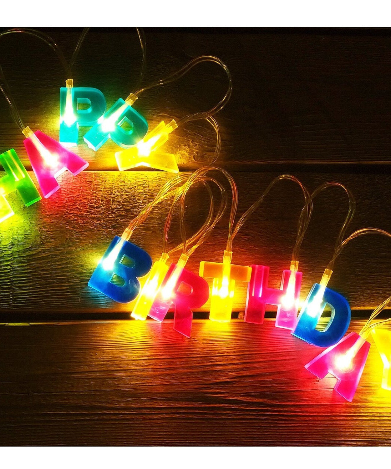 Decoratives Plastic Happy Birthday 13 LED Letter Battery Operated String Lights, Outdoor String Lights (Multicolour)