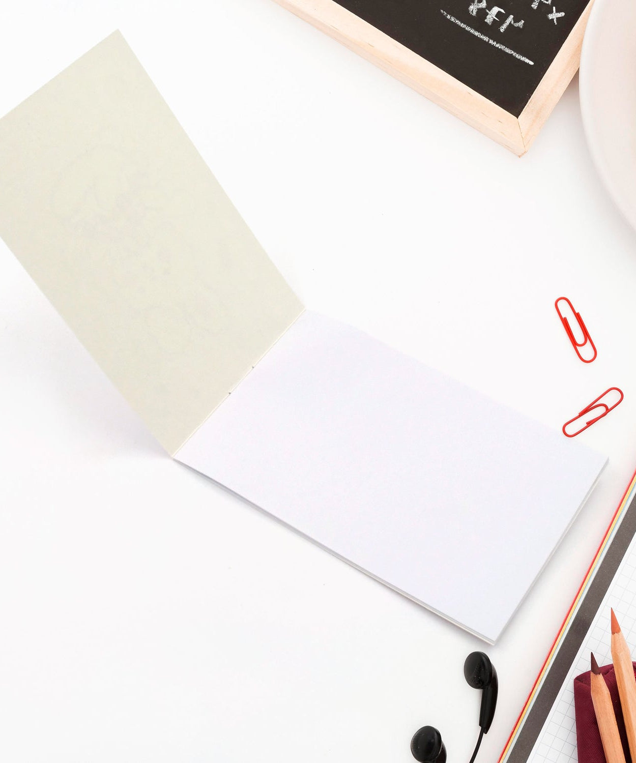 Wooden pencils and accessories in kids' kit.