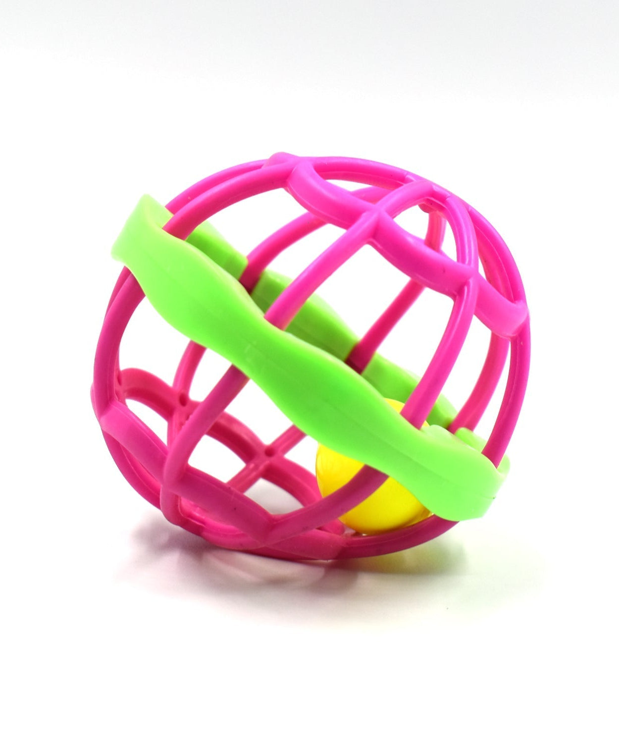 Set of three baby rattles showing different shapes and bright colors for early play.