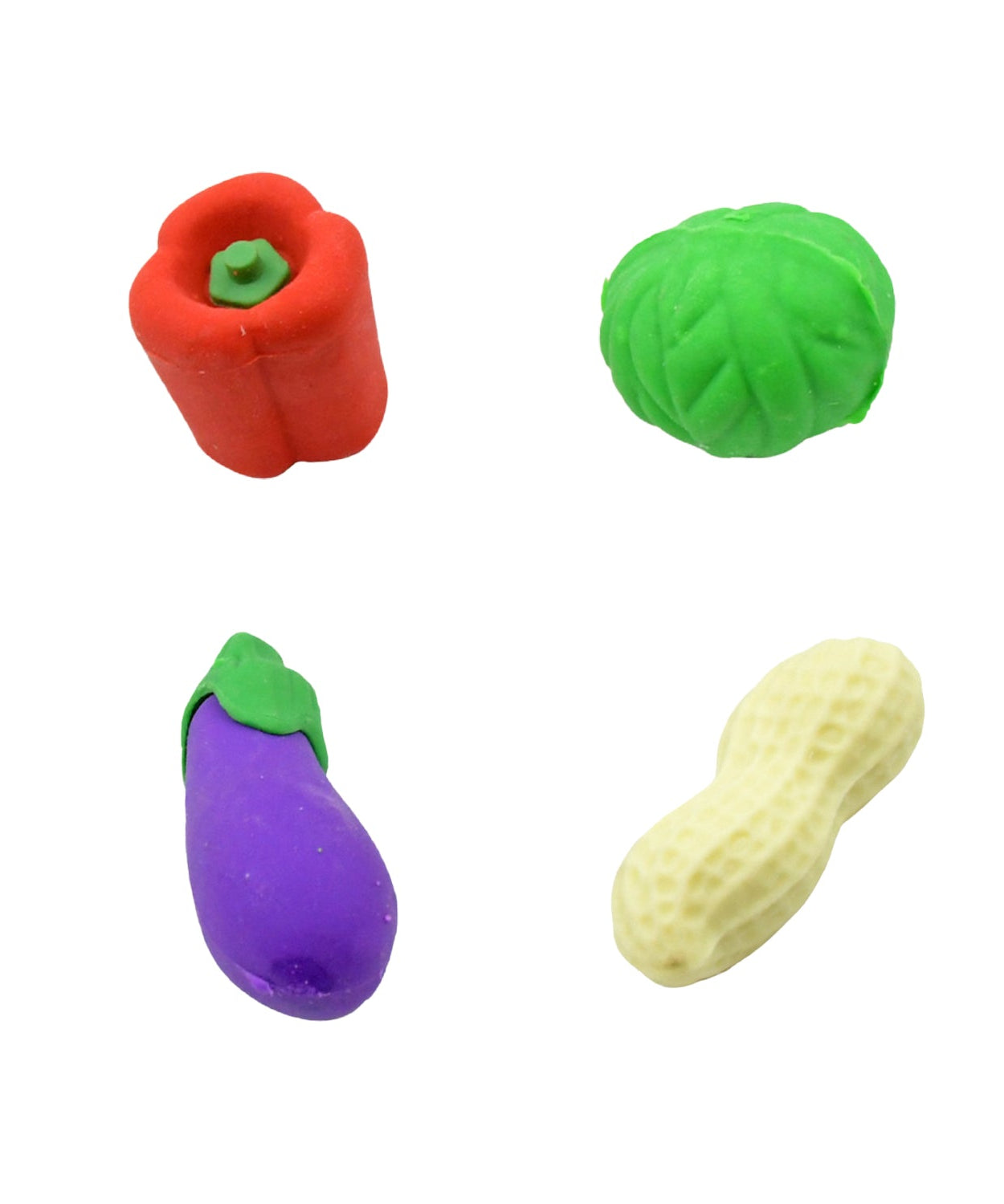 Mini Cute Vegetable & Fruit Erasers (4 Pc): Pencil Rubbers for Kids