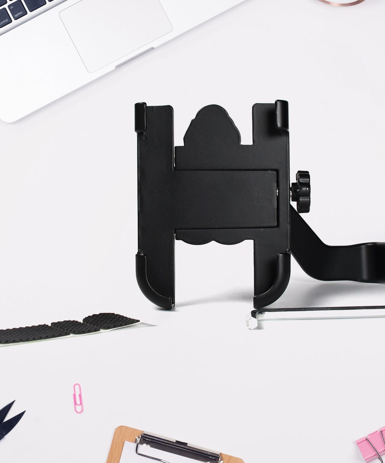 Rear view mirror phone holder