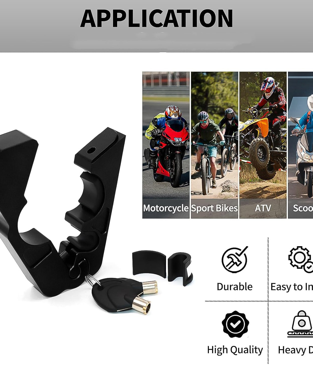 Motorcycle Grip Lock Universal Motorcycle Handlebar Throttle Grip Security Lock