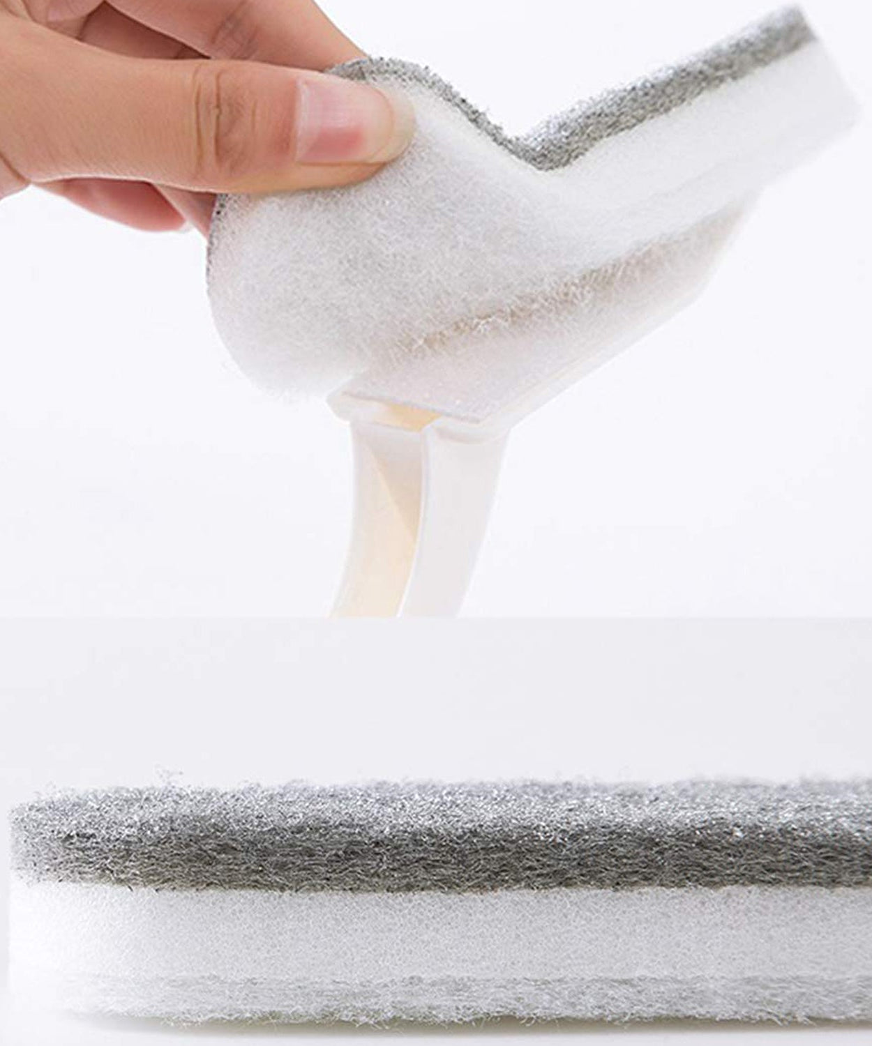 Triangle-shaped cleaning brush for kitchen, bathroom cleaning tasks