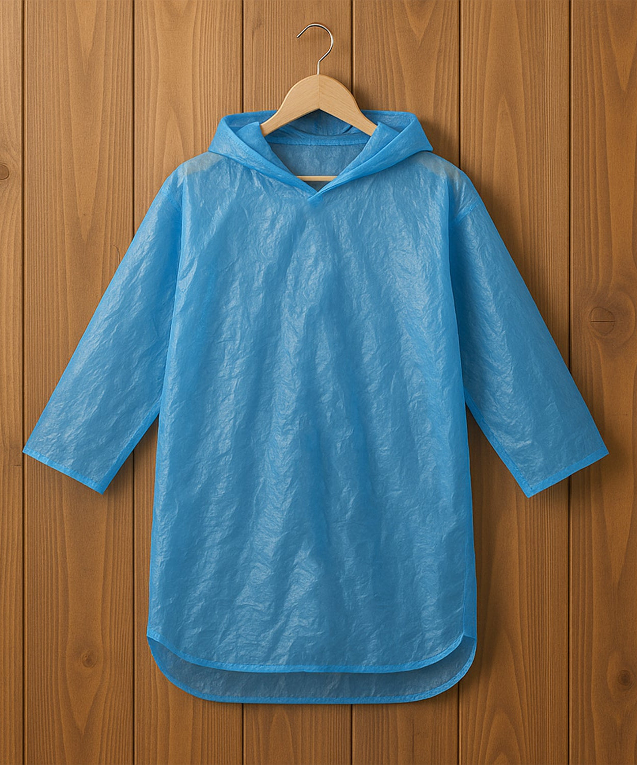 Ultra Lightweight Disposable Raincoat with Hood for Adults (1 Pc)