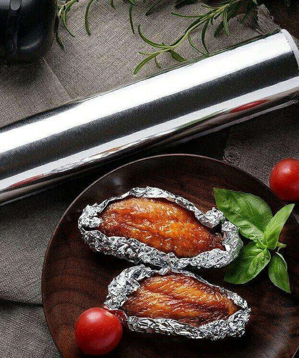 Heavy duty aluminum foil roll, non-stick for grilling