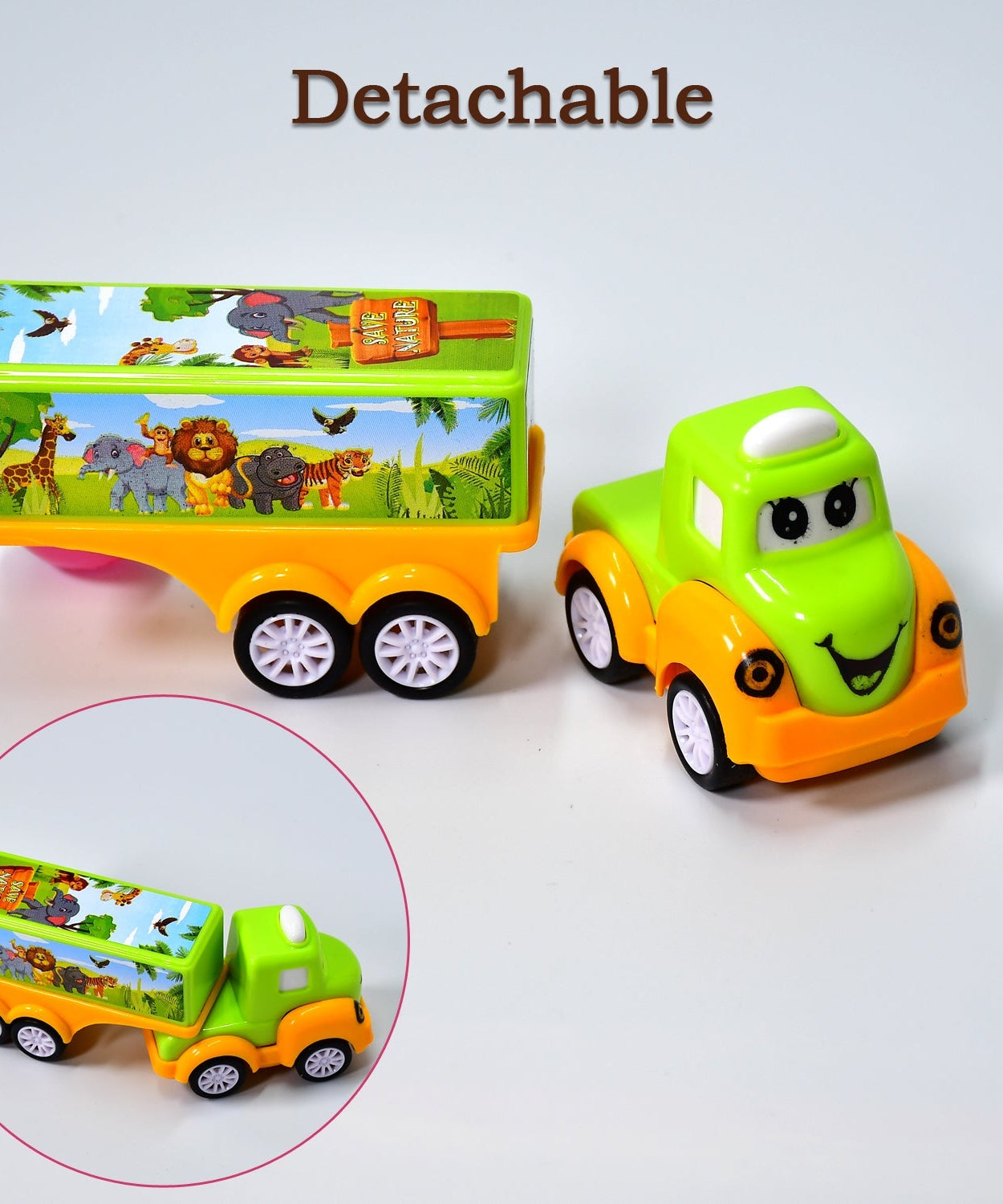 Small green and yellow truck toy for toddlers