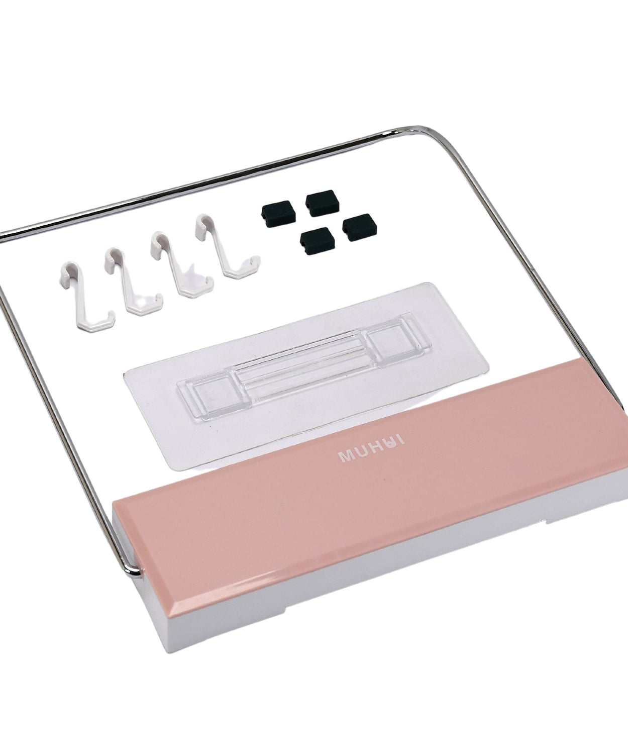 Wash basin rack with adhesive sticker