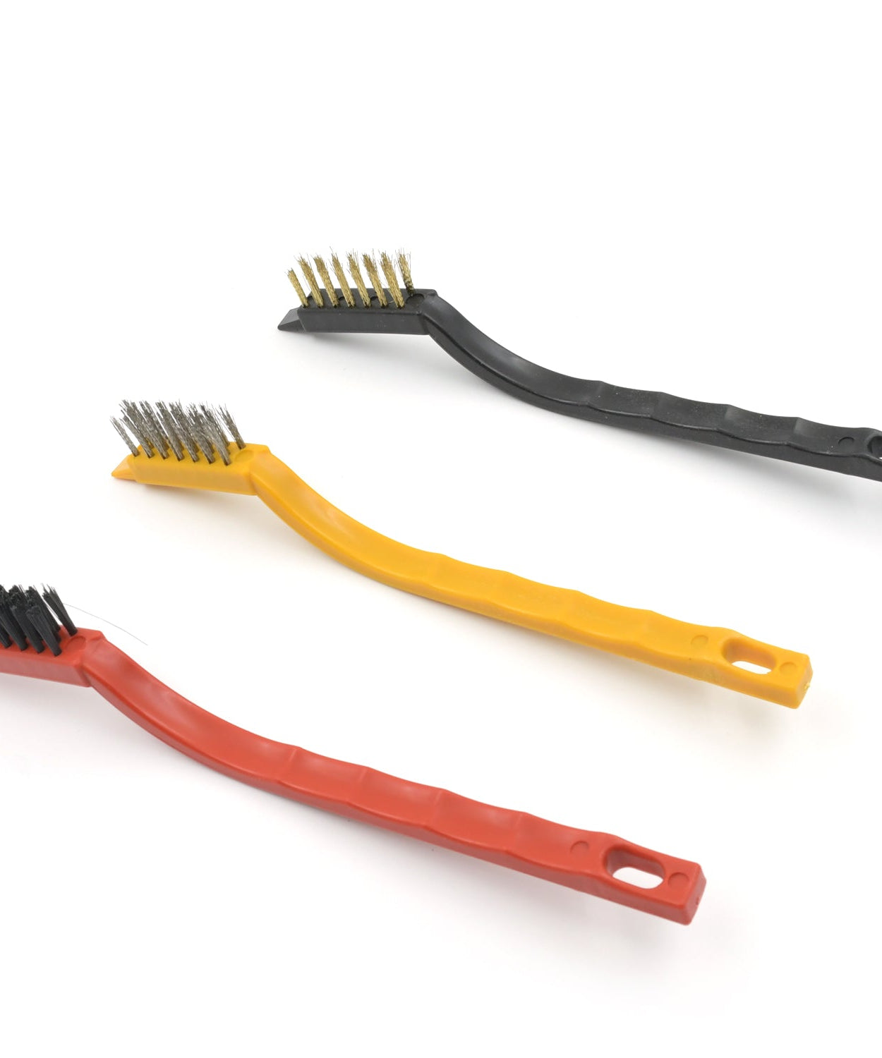 Mini Wire Brush Set - Brass, Nylon, Steel for Cleaning & Rust Removal (3 Pcs Set)