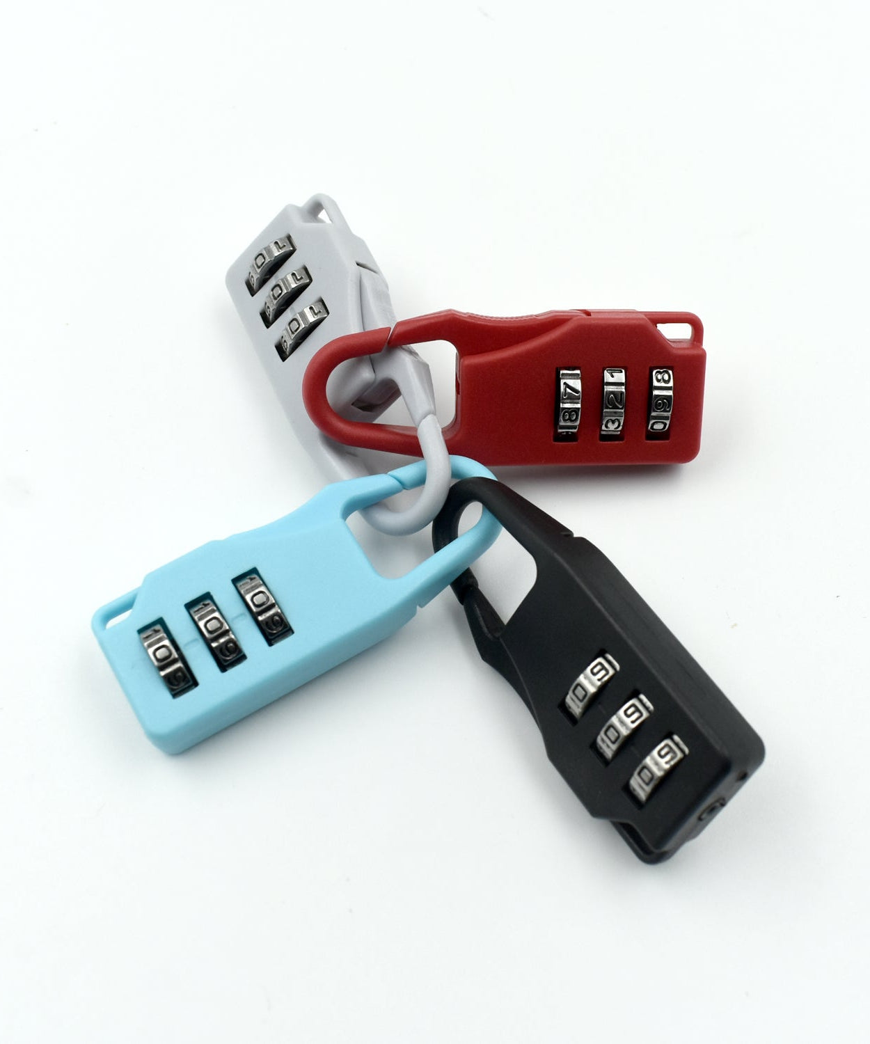 Combination lock with a 3 digit code designed for use with luggage and other items