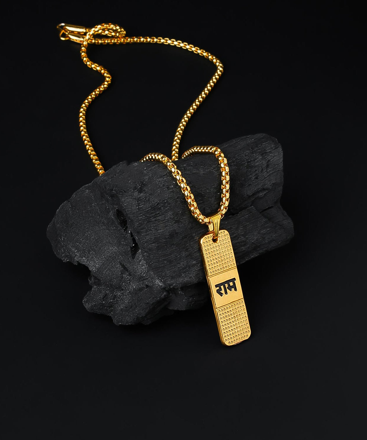 Golden Ram Naam Locket With Chain 