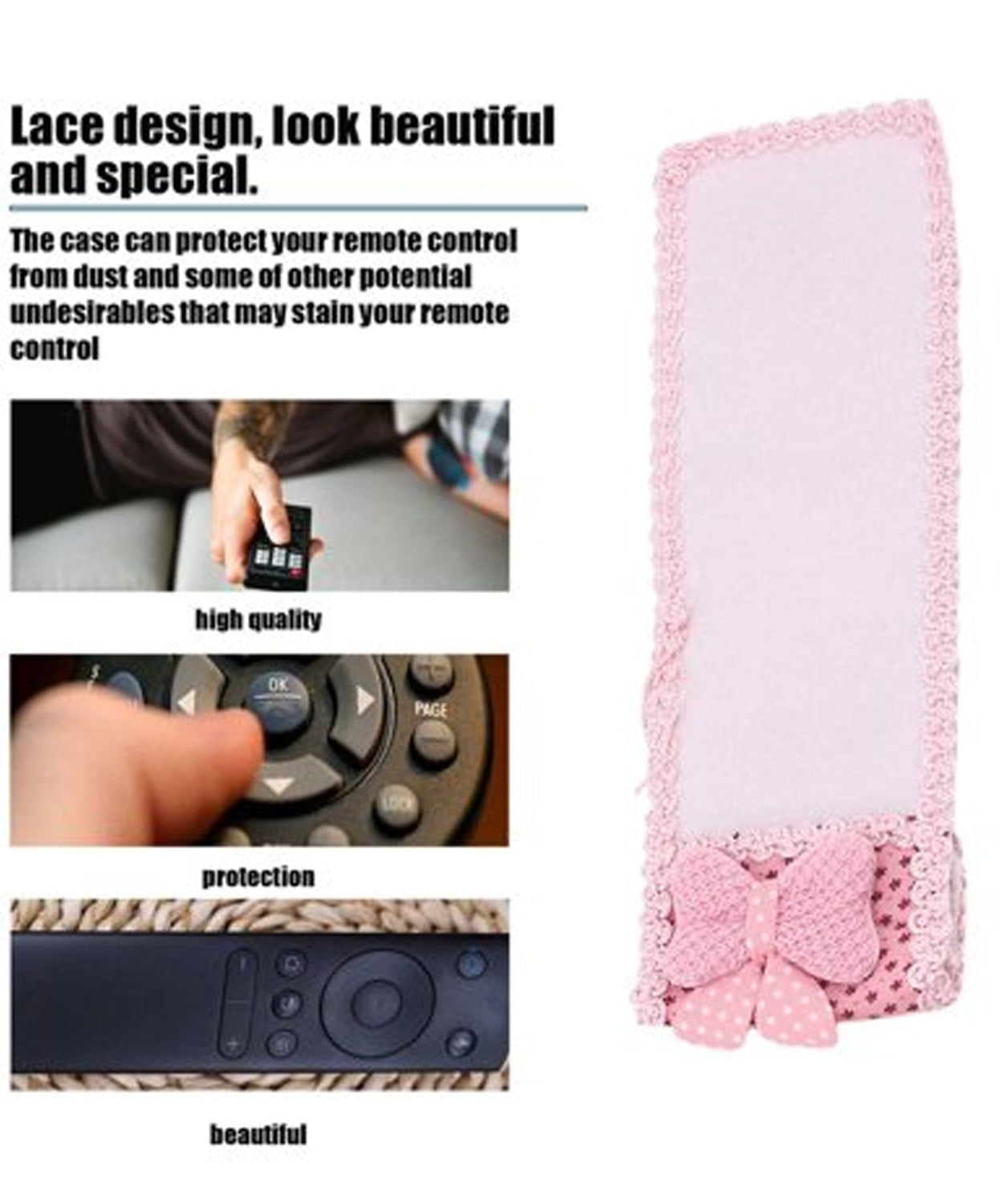 Stylish remote cover with bow knot for home electronics