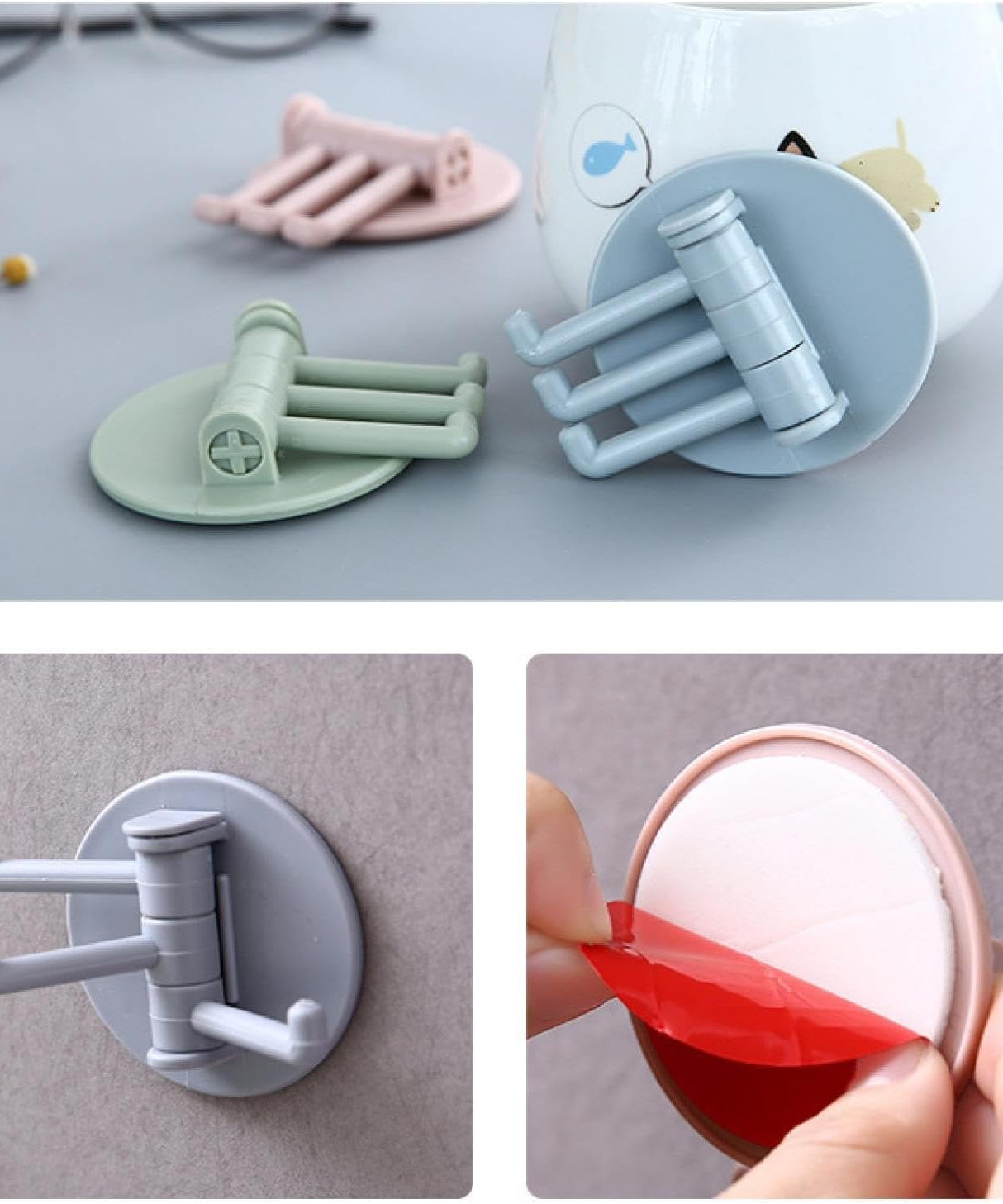 Foldable sticky hook for versatile home organization