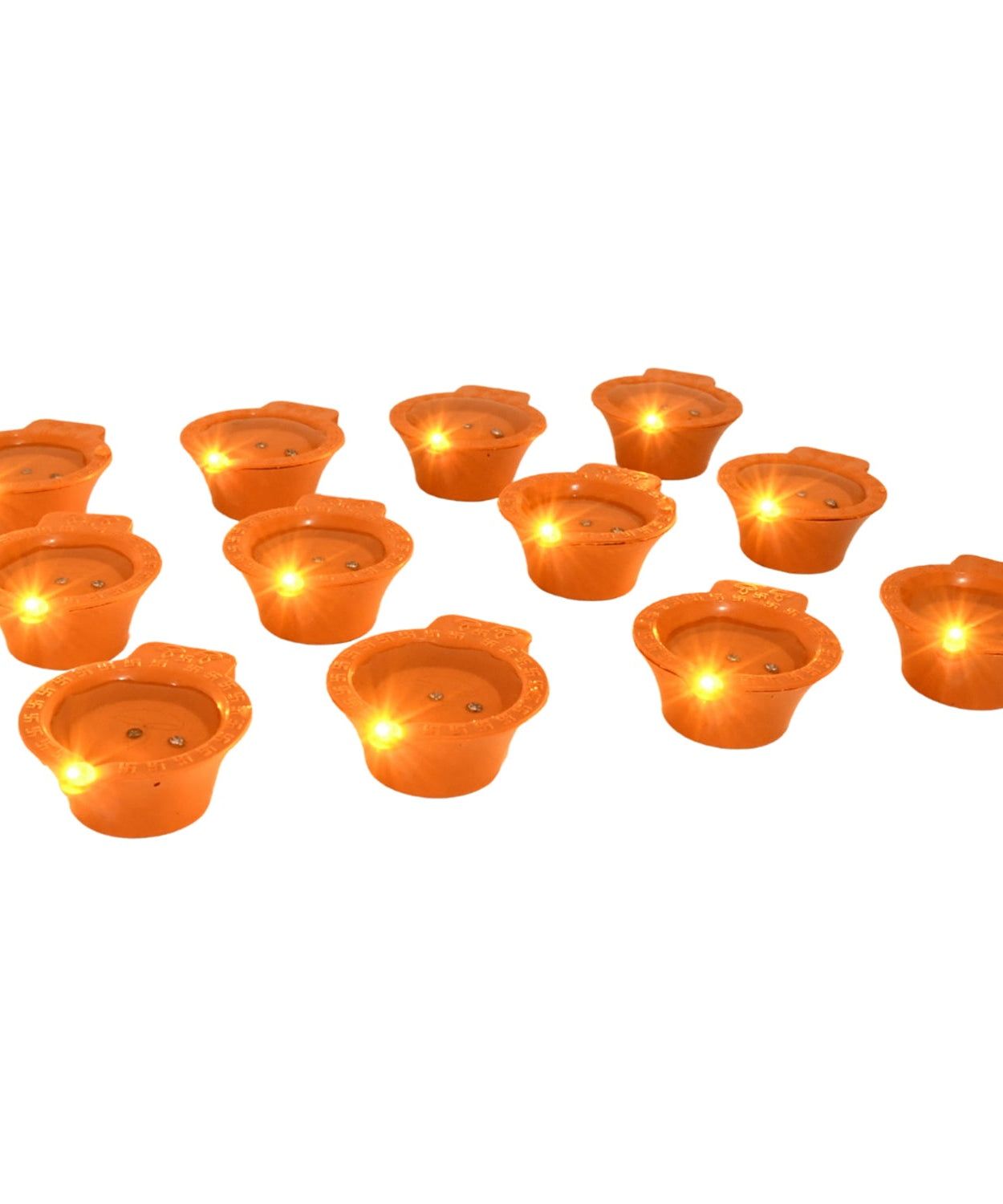 Flower Water Sensor Diyas for Diwali Decoration, Diwali (12 Pcs Set)