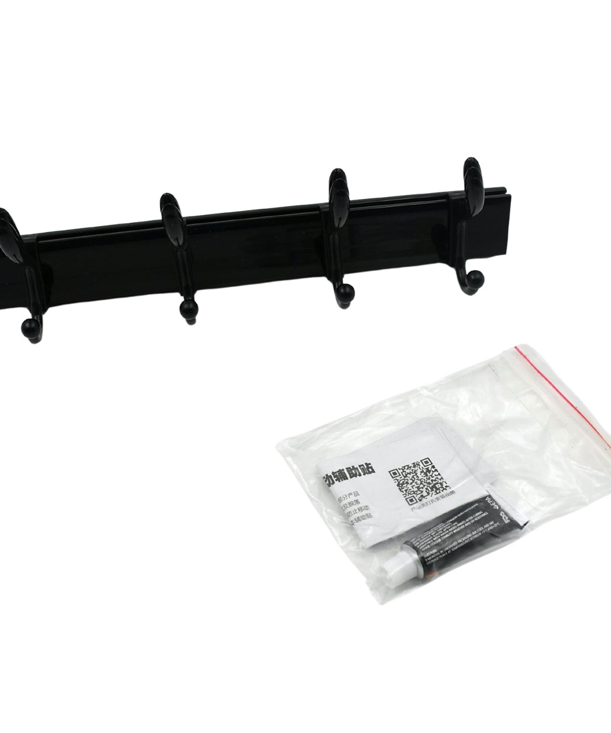 Extra Long 4-Hook Wall Coat Hanger with Eco Adhesive