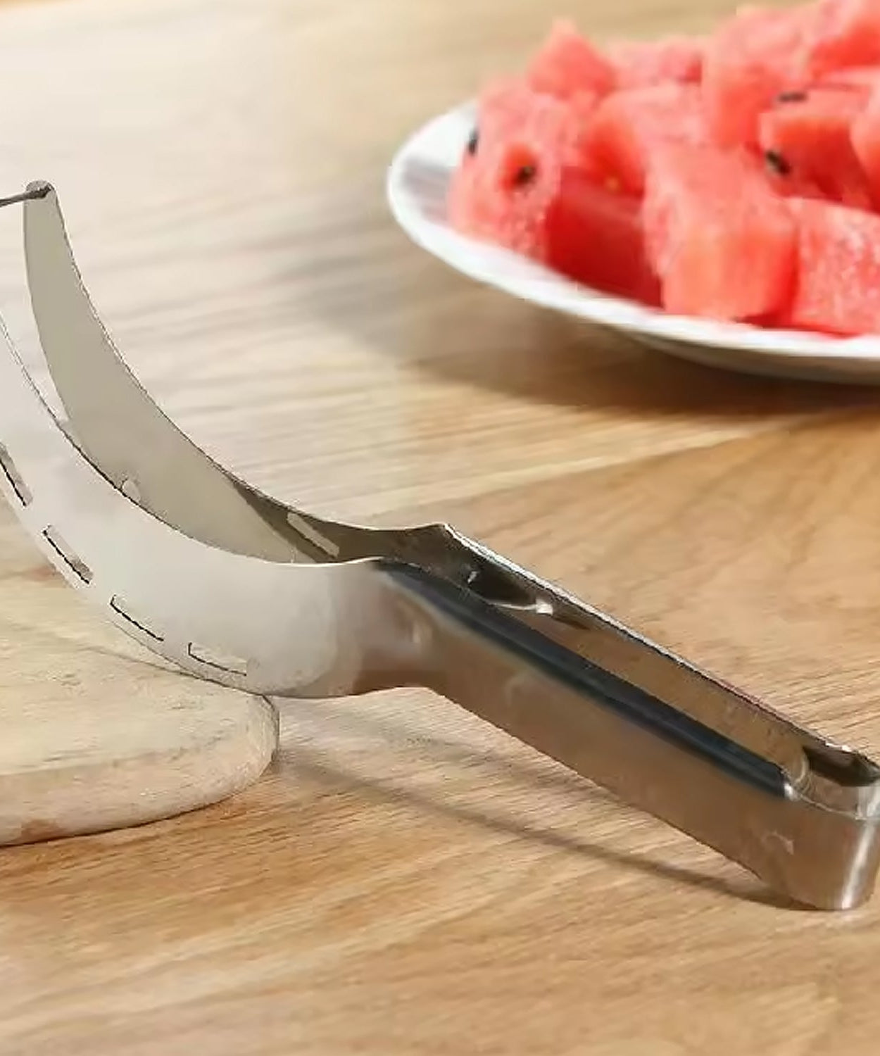 3in1 Stainless Steel Watermelon Cantaloupe Slicer Knife, Corer Fruit, Vegetable Tools Kitchen (1 Pc)