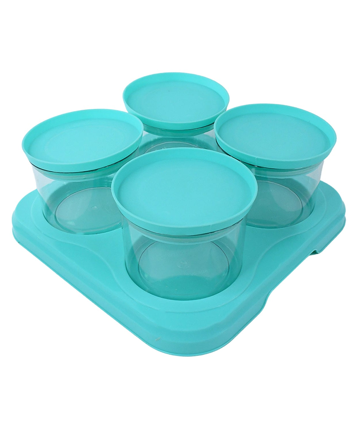 Airtight Container Jar 4 Pc Set With Stylish Tray for Kitchen Unbreakable Jar Set for Multipurpose Storage ( Mukhwas Dani )