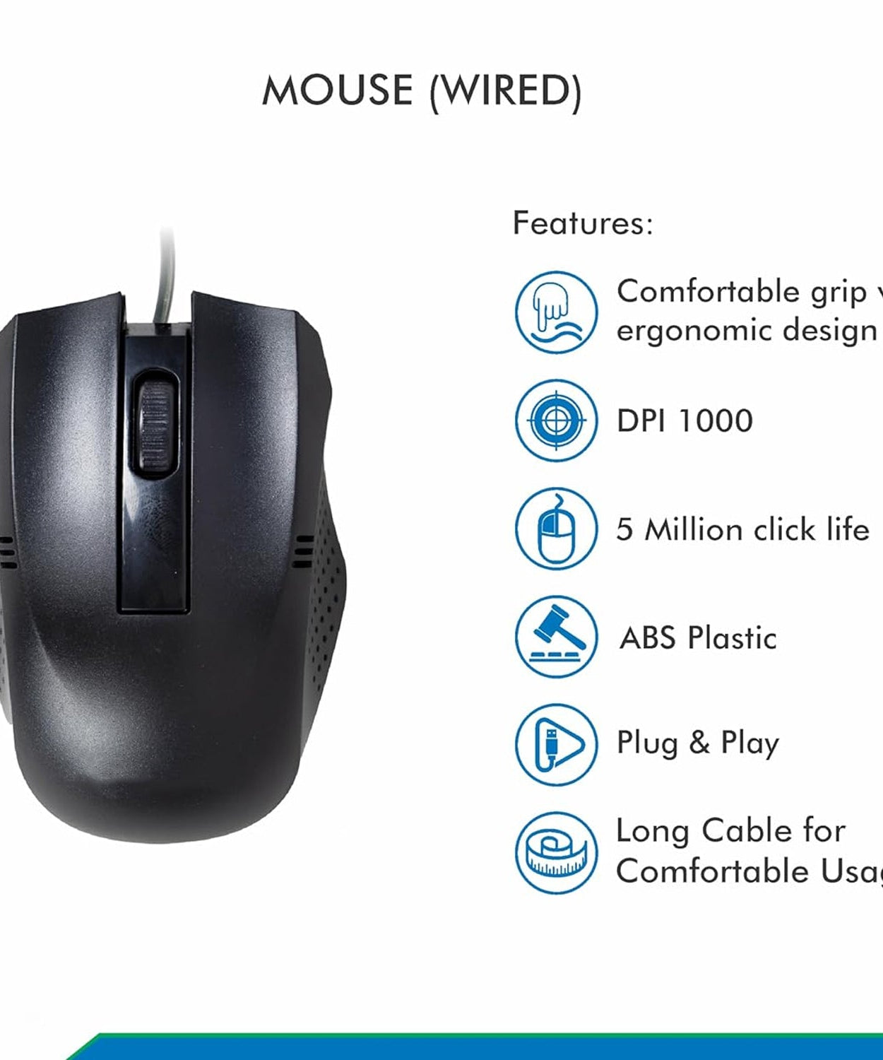 Computer / Laptop Wired Optical Mouse (1 Pc)