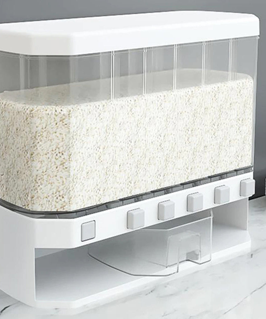 Press grain storage tank, wall-mounted for easy access