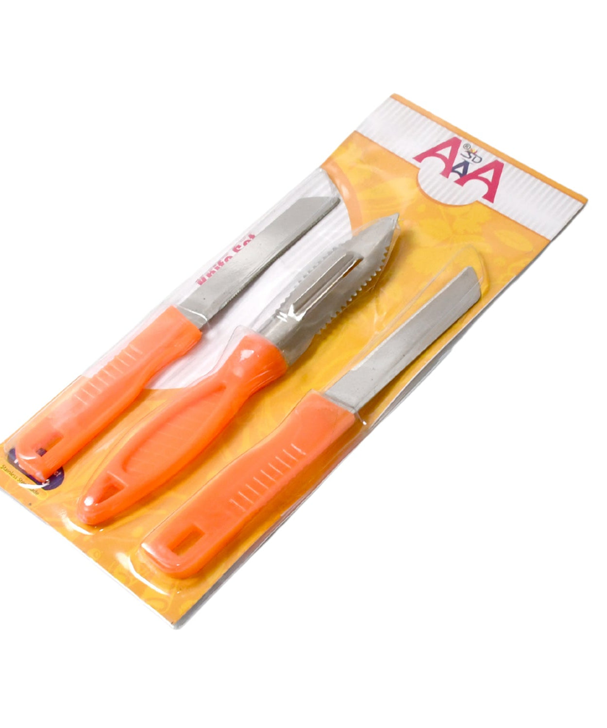 3in1 Multipurpose Stainless Steel Classic Kitchen Knife Set of 3 for Fruits and Vegetable Chopping / Cutting / Peeling, Kitchen Knife / Vegetable Peeler / Plain Knife