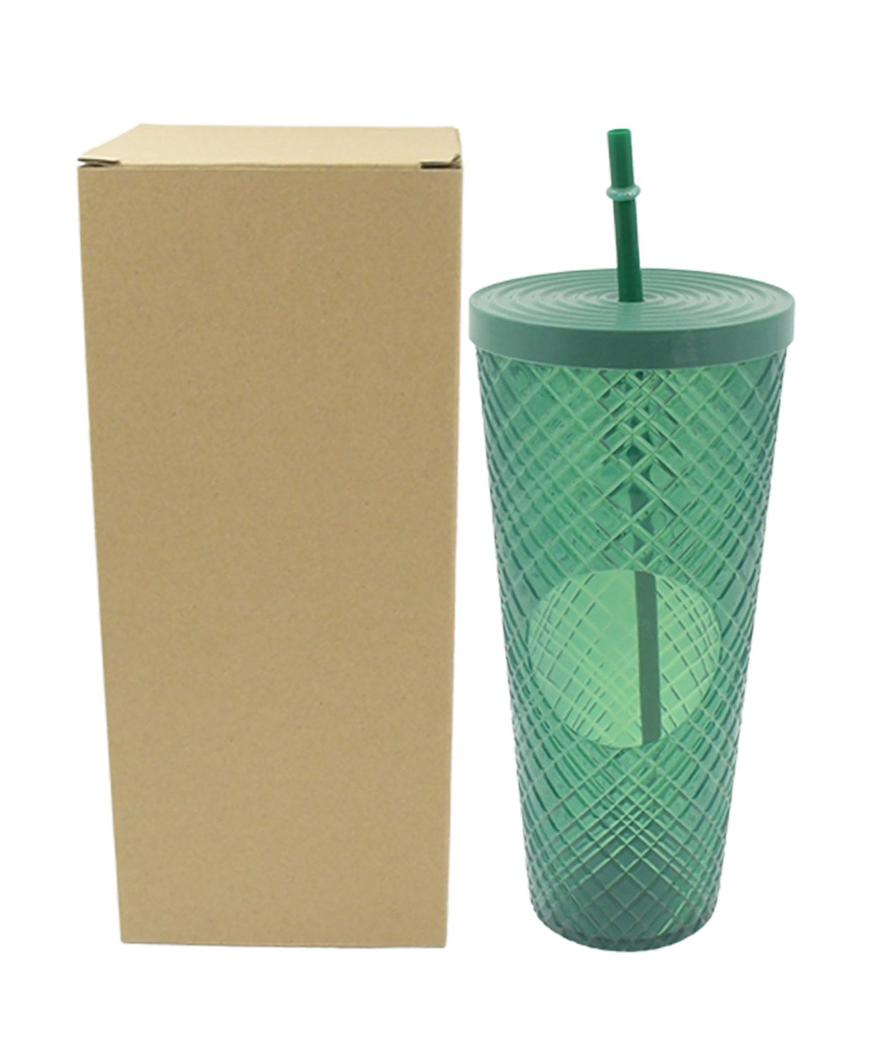 Cup with Straw &  LED Lighting Reusable Matte Studded Tumbler with Leak Proof Lid Water Cup Travel Mug Coffee Ice Water Bottle Double Walled Insulated Tumbler BPA Free (1 Pc)