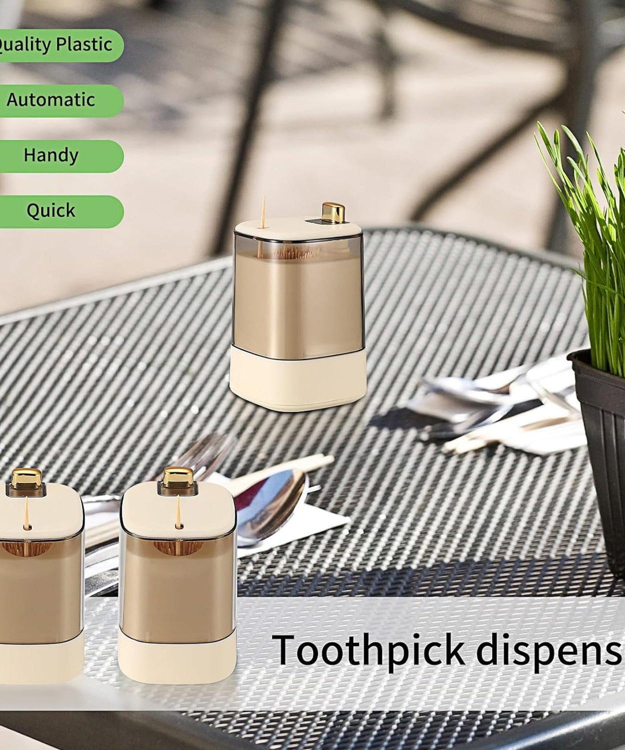 Toothpick Holder Dispensers, Automatic Toothpicks Container, Toothpicks Storage Dispensers Box, for Home Living room Kitchen Restaurant (1 Pc)