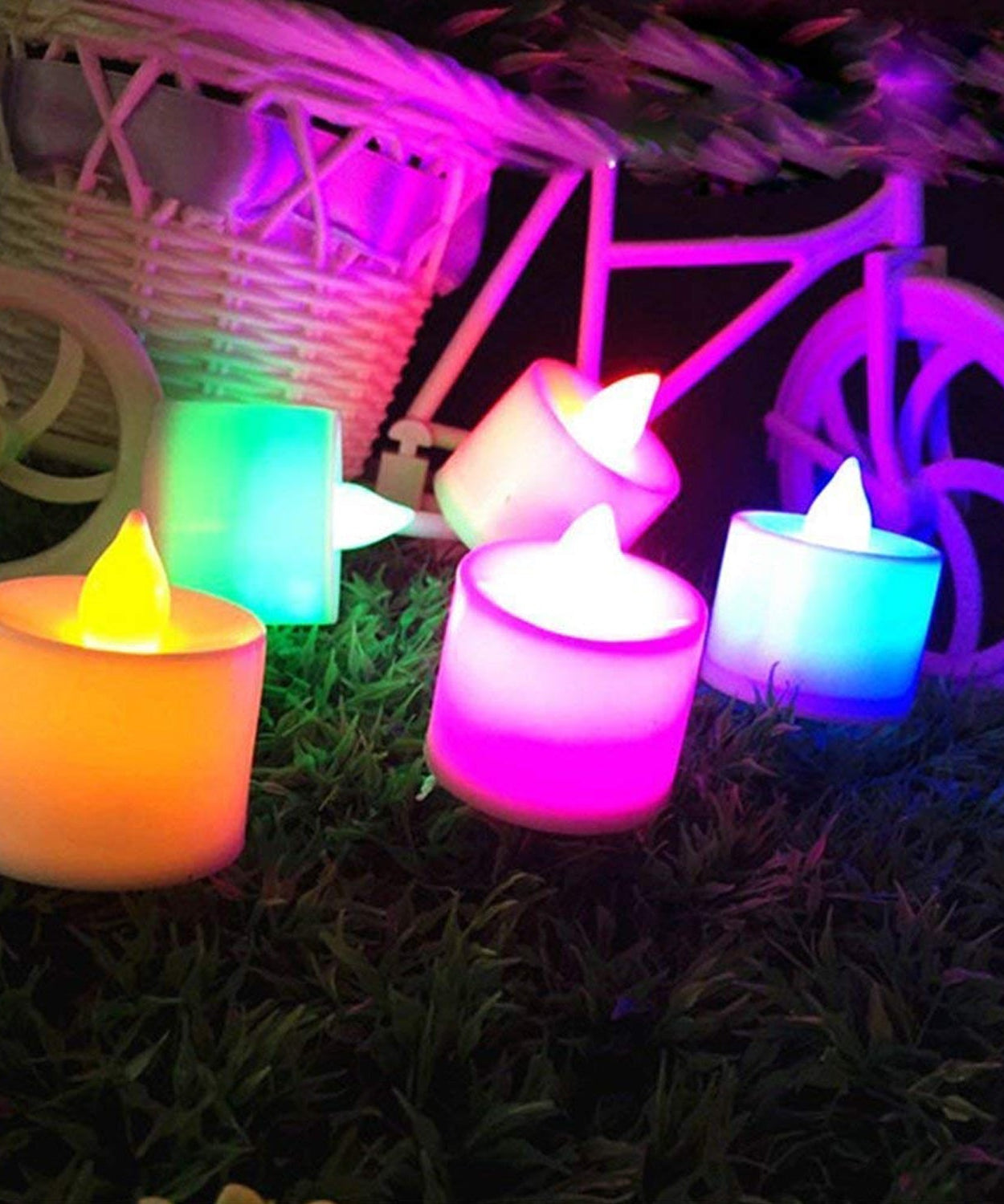 Bright and colorful LED tealights for decoration
