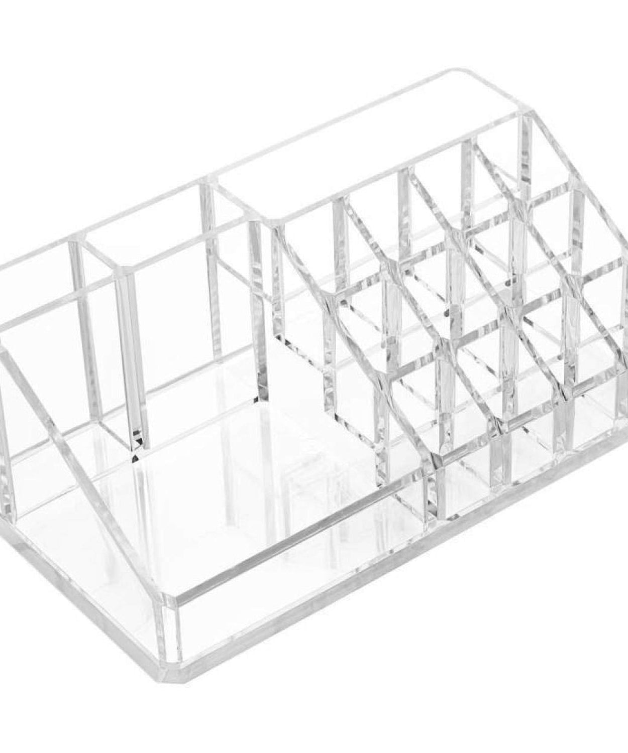 16 Compartment Cosmetic Makeup Jewellery Lipstick Storage Organiser Box, Cosmetic Storage Box Make-up Lipstick Organizer / Lipstick Holder Case  Transparent