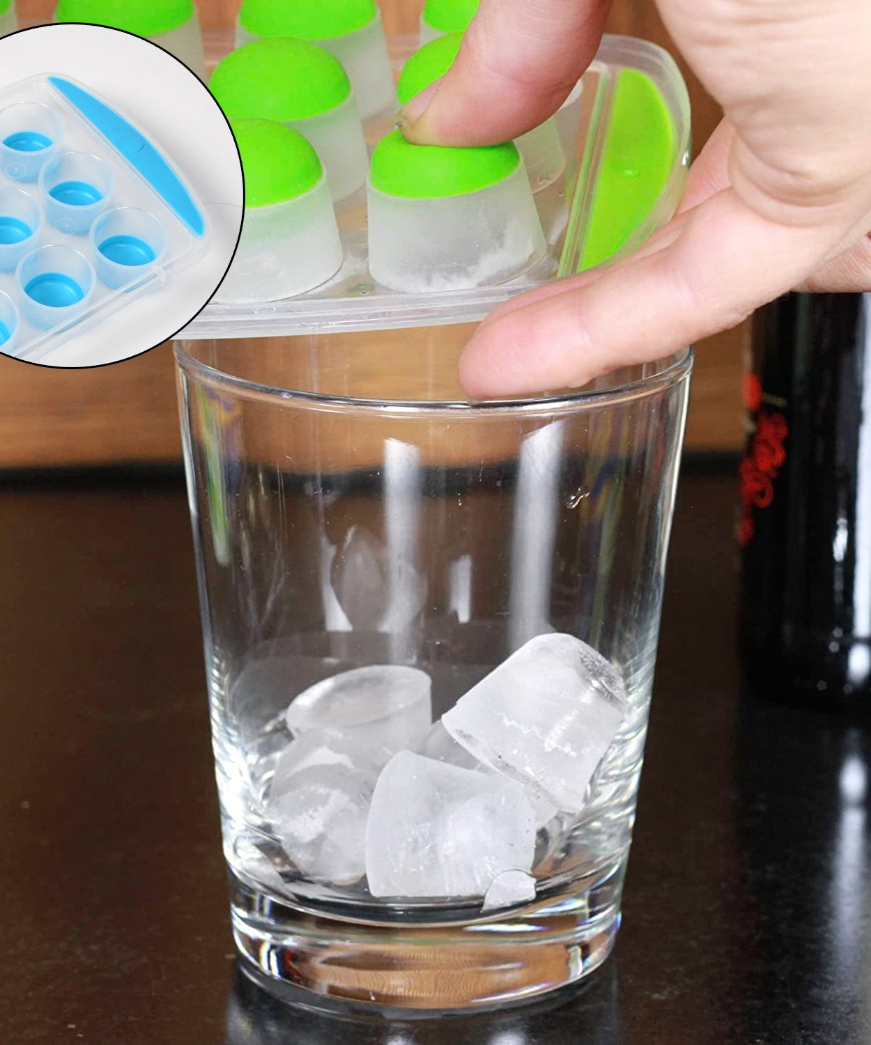 Smart Push  Out Round  Shape Mini Ice Cube Trays with Flexible Silicone Bottom | Round Shape Silicone Chocolate Mold Maker Ice Cube Tray Freeze Mold