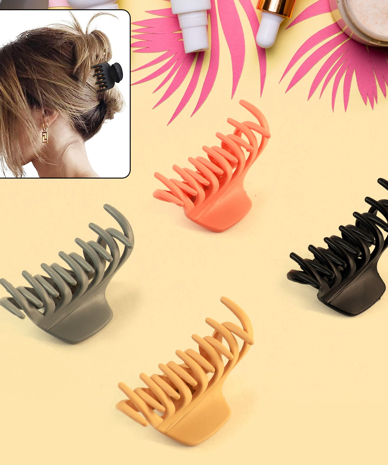 Plastic Hair Clamp Grip, Simple Matte Hair Barrette Clamp (1 Pc)