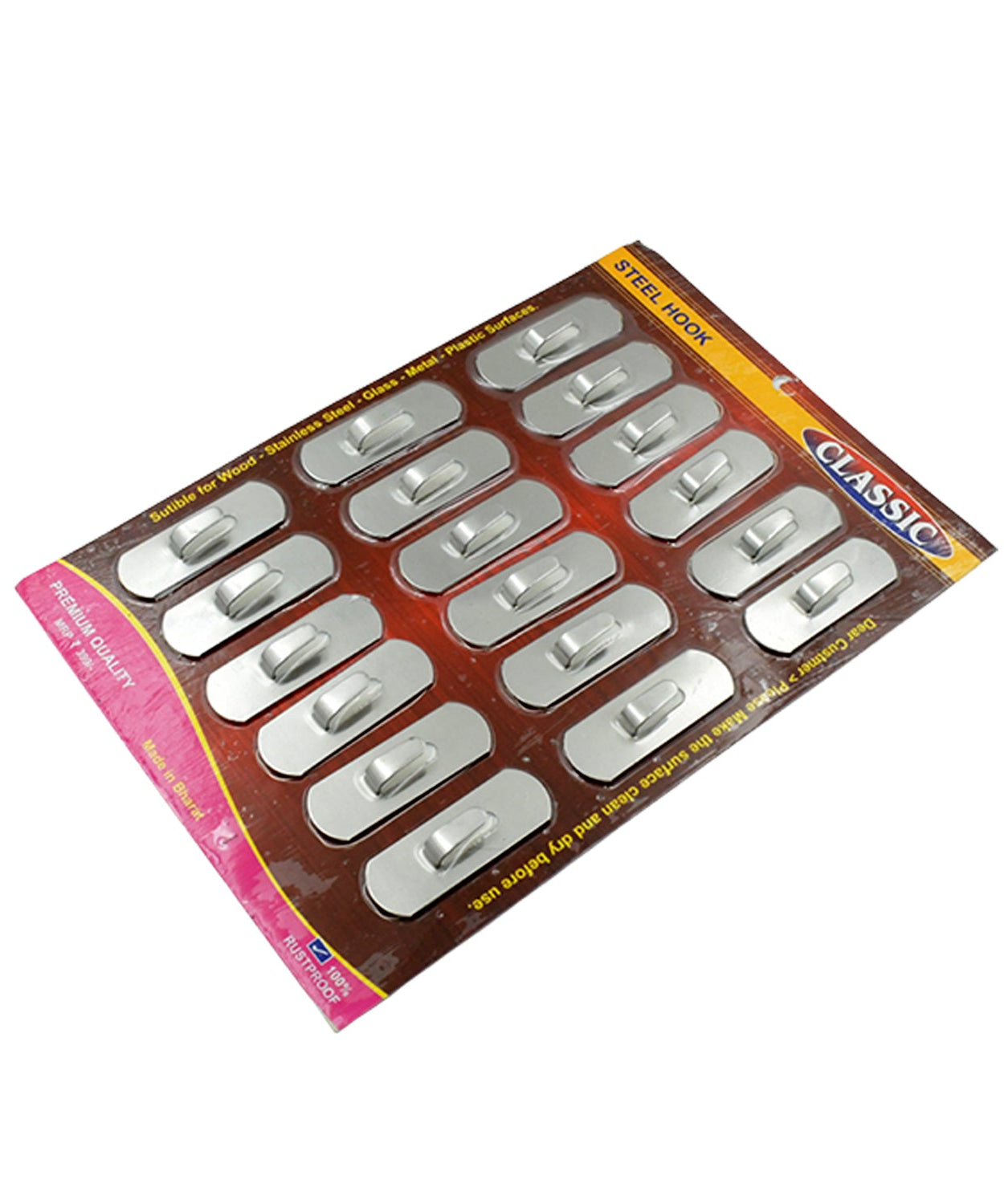 Durable stainless steel wall hooks for home or office