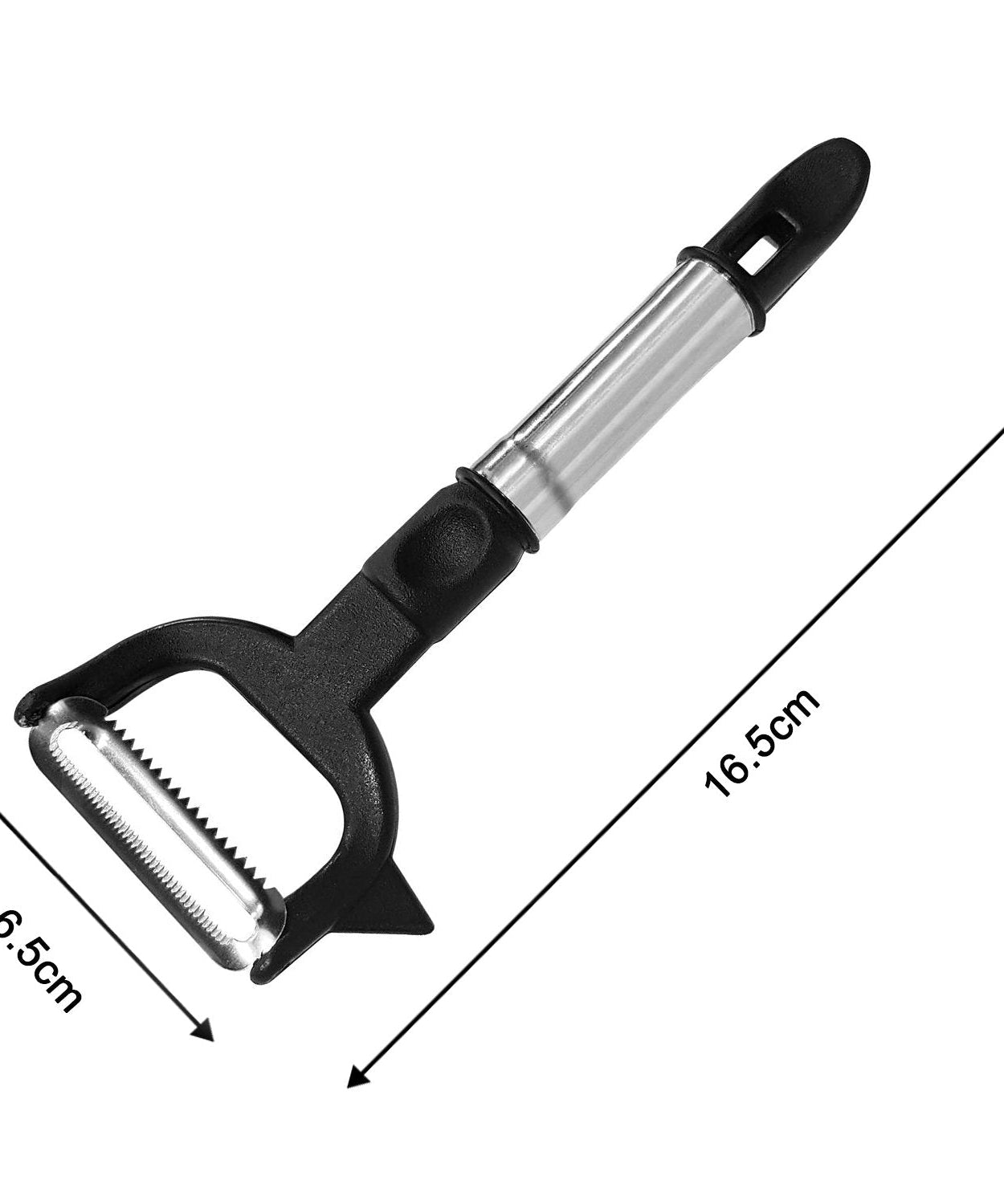 Peeler with handle and dual blades