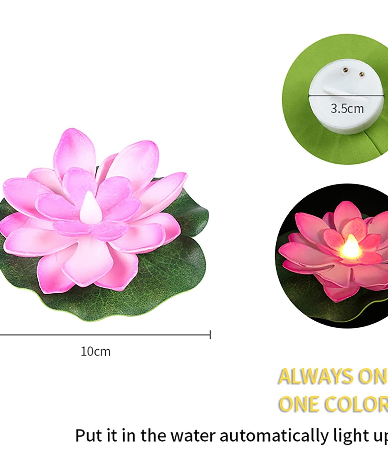 Decorative smokeless LED lotus candles for indoor or outdoor settings