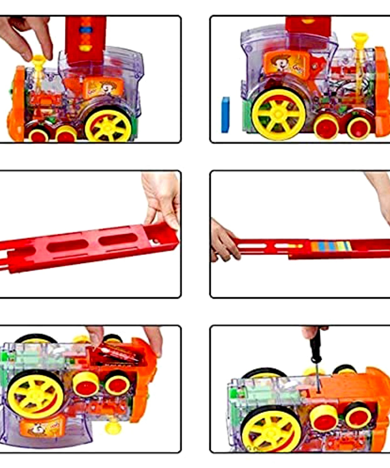 Transparent Funny Train Engine Block Set – 60-Piece Music & Lights (Batteries Not Included)