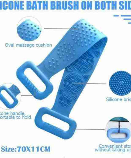 Back scrubber with silicone material
