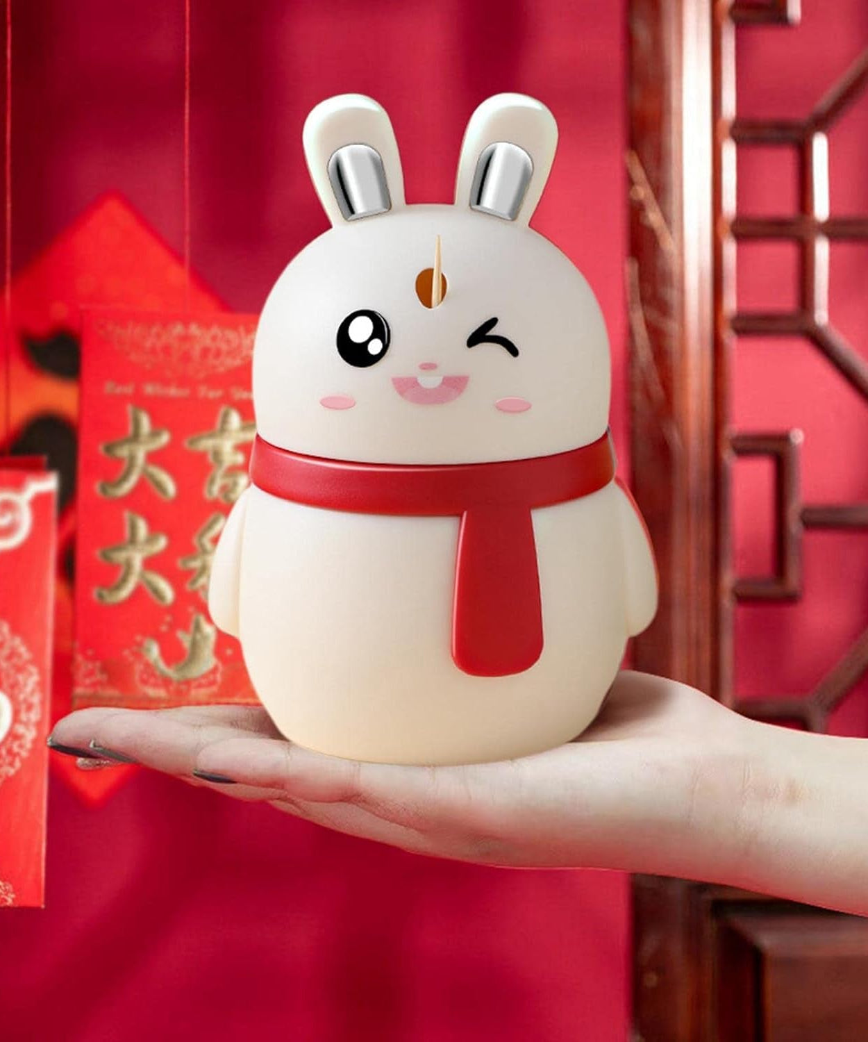 Rabbit Shape Toothpick Dispenser Pressing Small Size Accessory Durable Red | Home & Garden | Kitchen, Dining & Bar | Kitchen Storage & Organization | Racks & Holders Dining Room Table Decoration (1 Pc )