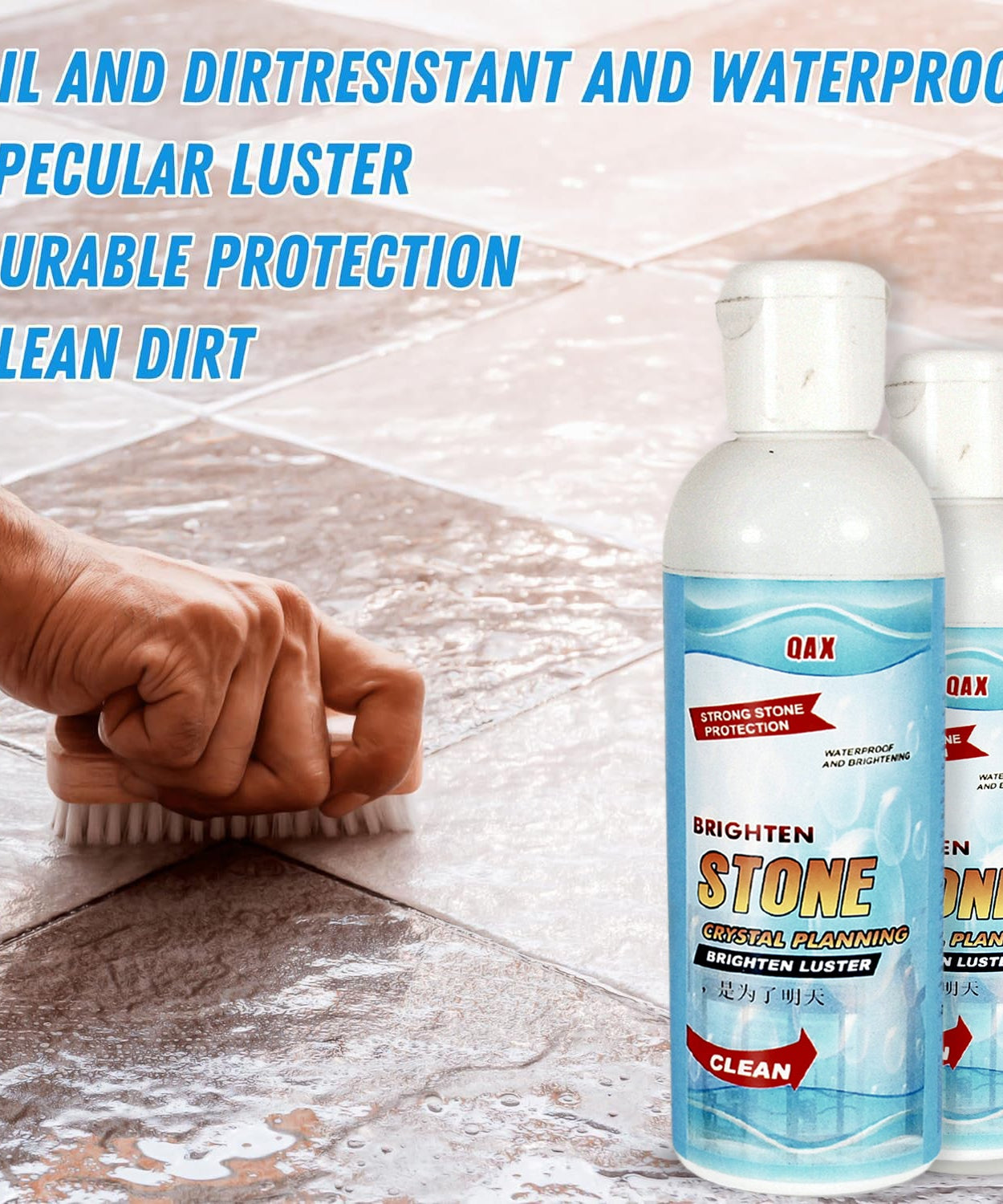 Stone Stain Remover Cleaner, Stone Crystal Plating Agent, Marble Stone Cleaner Polishes, Crystal Plating for Kitchen, Patio, Backyard Marble Cleaner and Polish (75 ML Approx / 1 pc)