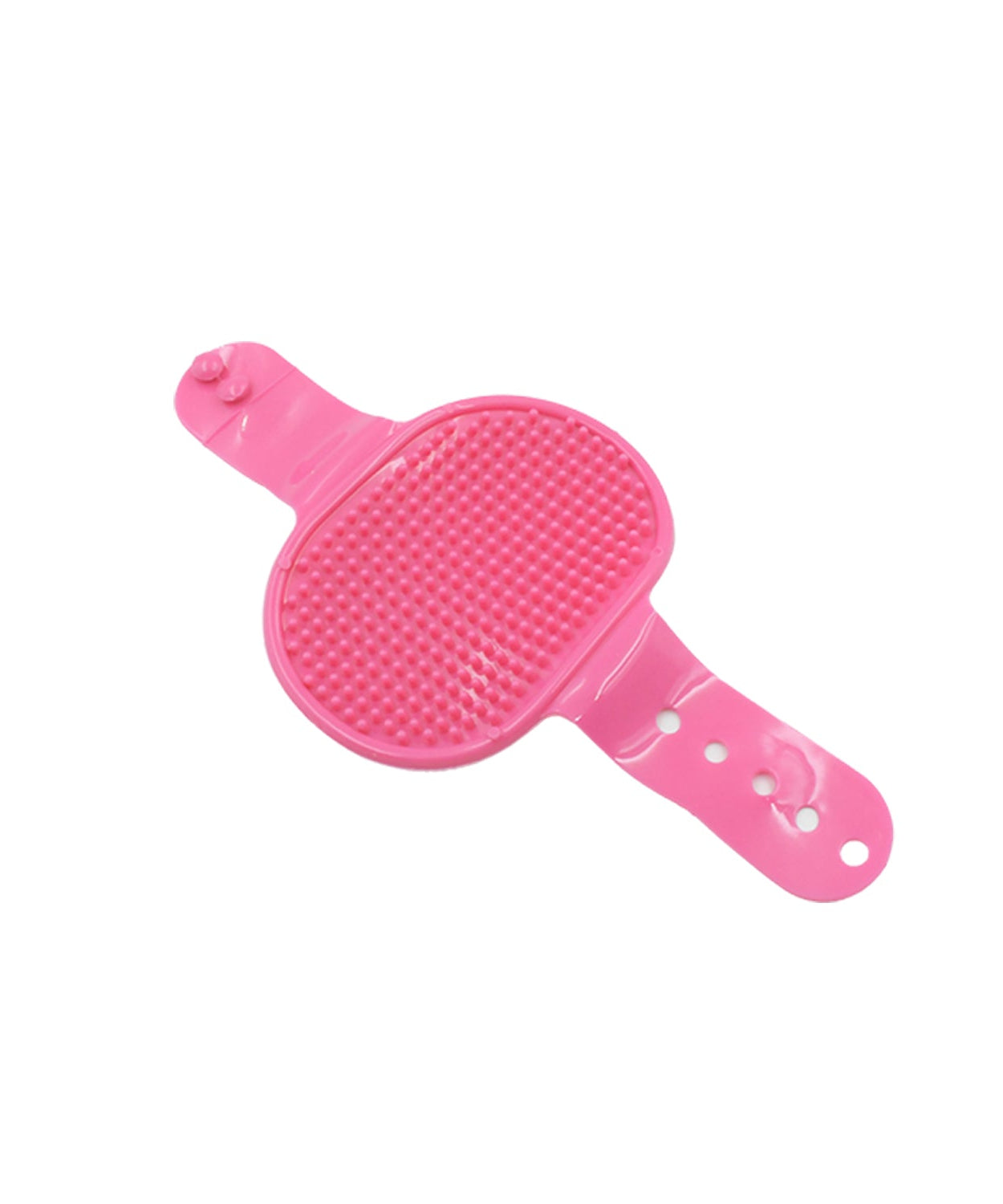 Dog bath brush with adjustable ring handle for long and short hair