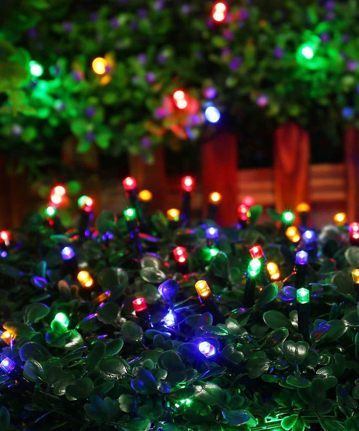 Warm lights on a curtain