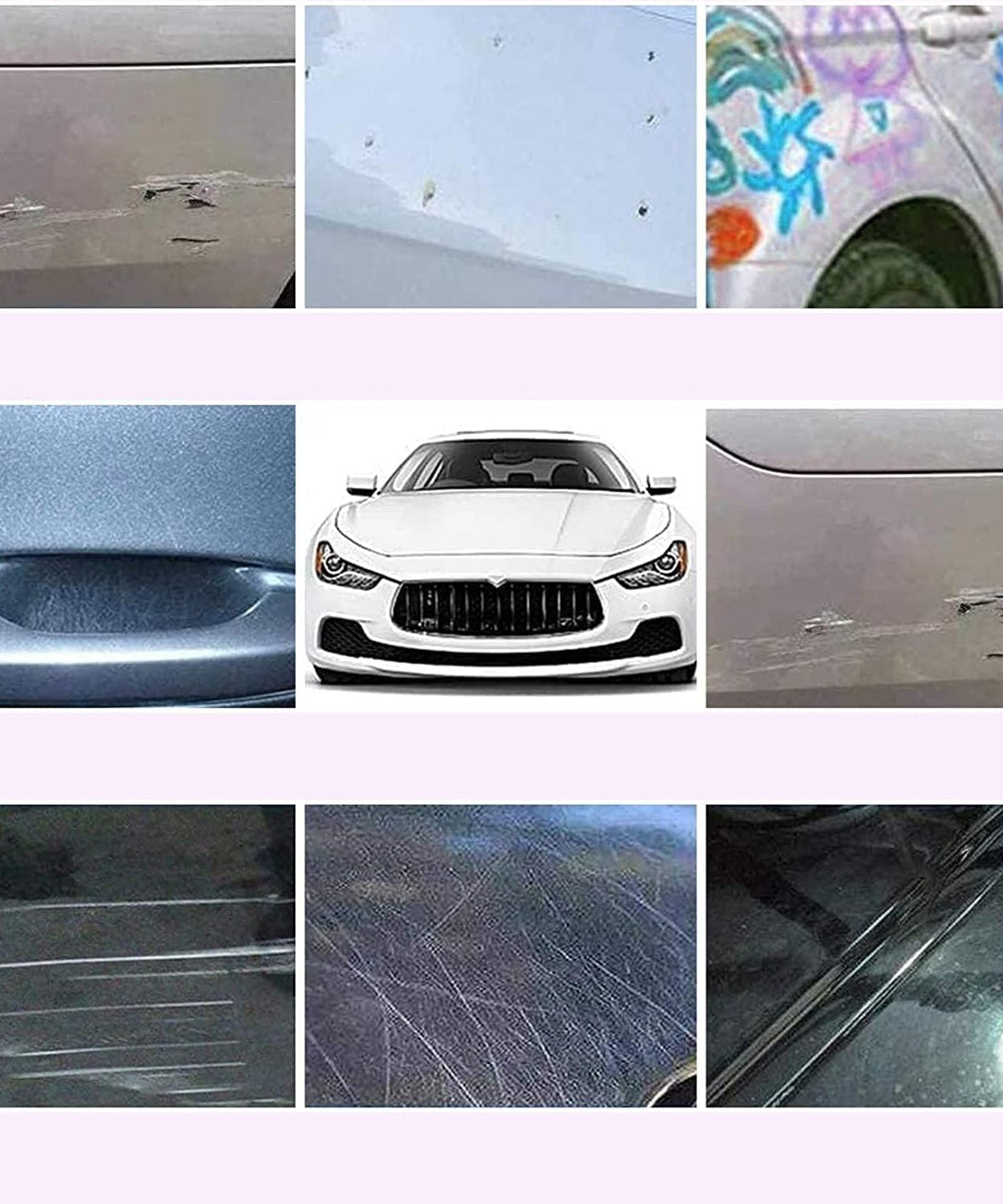 Nano Magic Car Scratch Remover Cloth, Multipurpose Scratch Repair Cloth, Cloth for Car Paint Scratch Repair, Easy to Repair Slight Scratches on the Surface Polishing Repeatable Use for All Kinds of Car (45 ML Repair Solution, 2 Gloves, 2 nano Cloth)