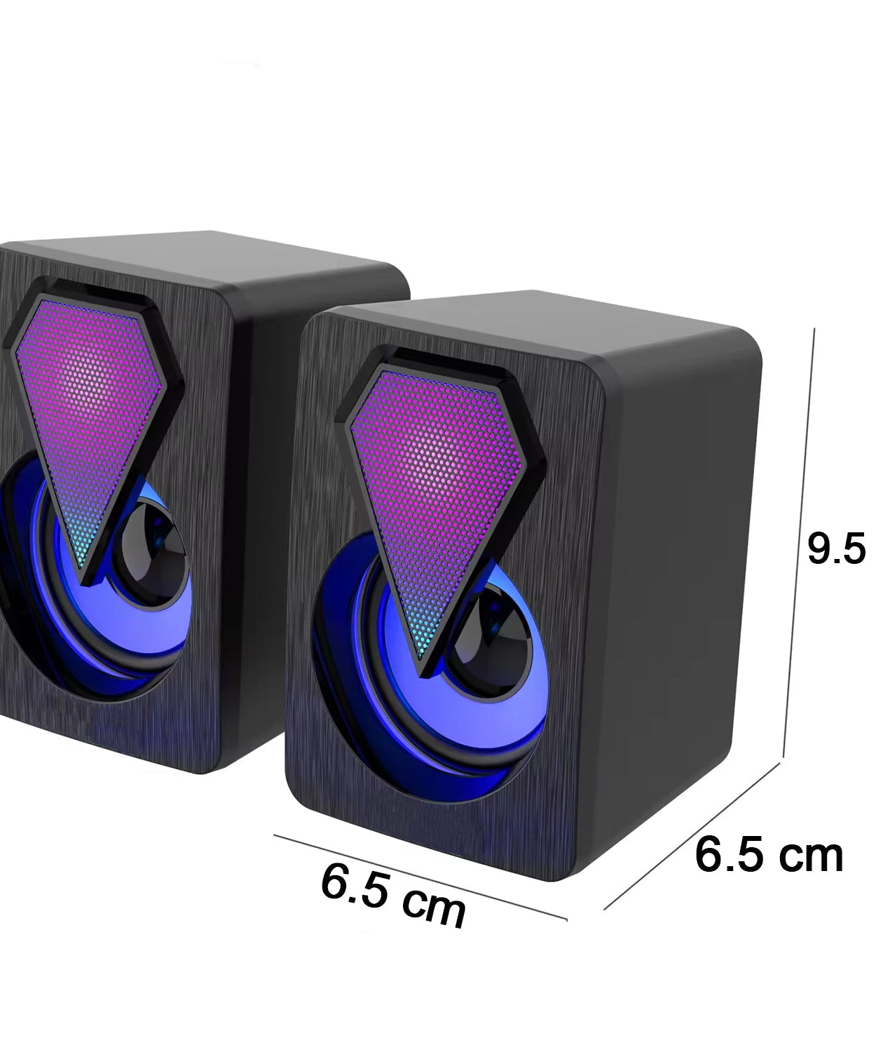 RGB Desktop Speakers, Plug, and Play USB Powered Speaker (2 Pc Set)