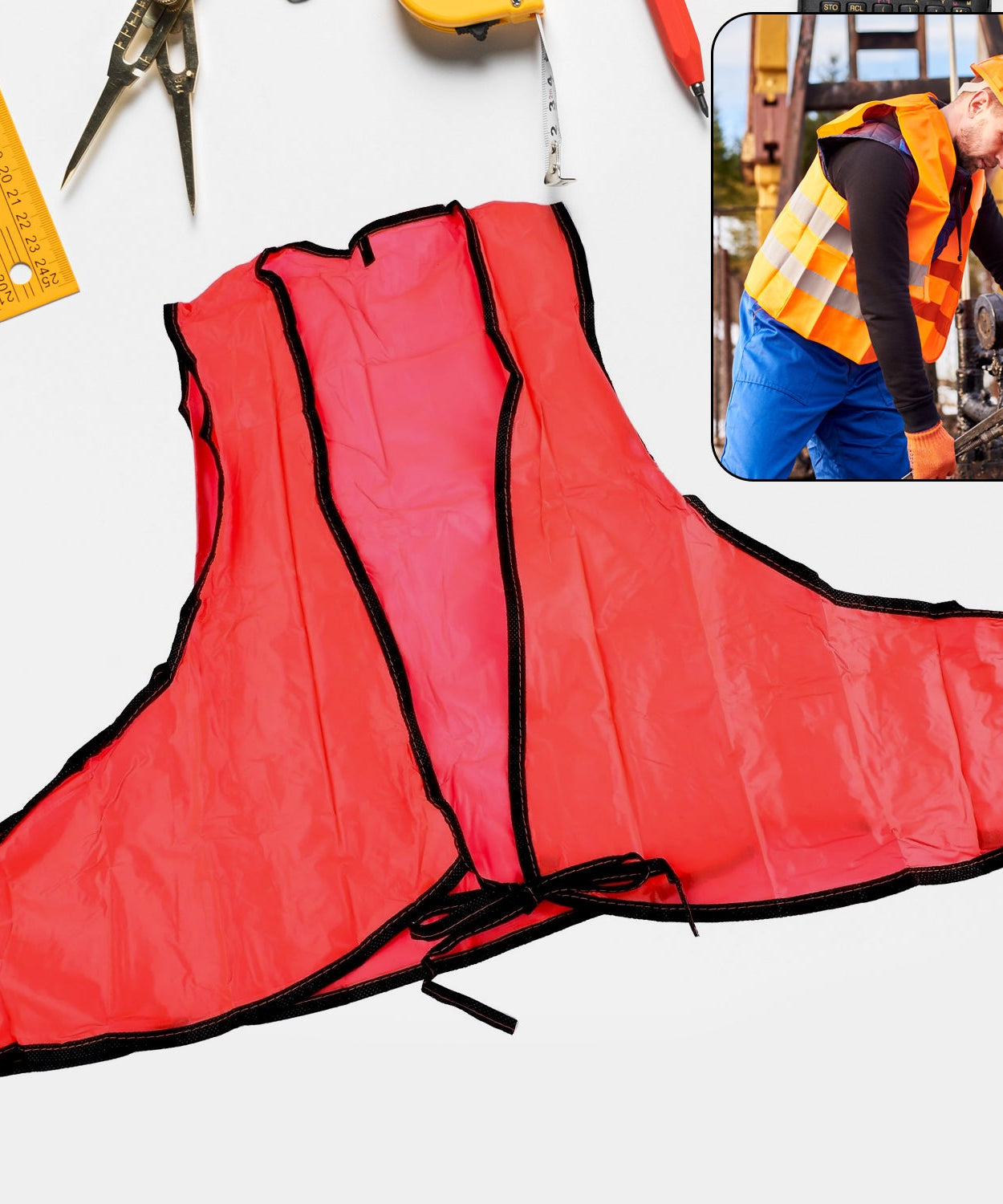 Economy PVC Safety Vest – Soft Vinyl, Tie Closure, High Visibility