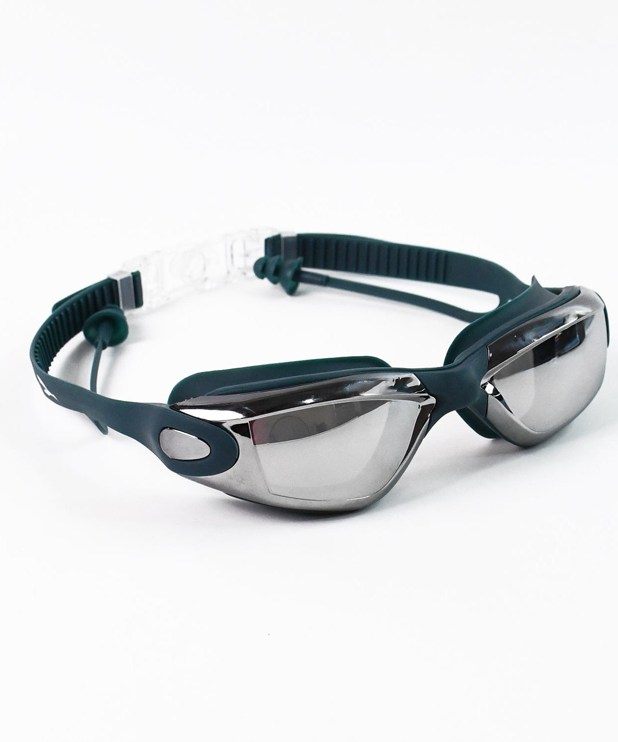 Knx Professional Anti-Fog UV Protection Swimming Goggles with Mirrored Lenses and Earplugs
