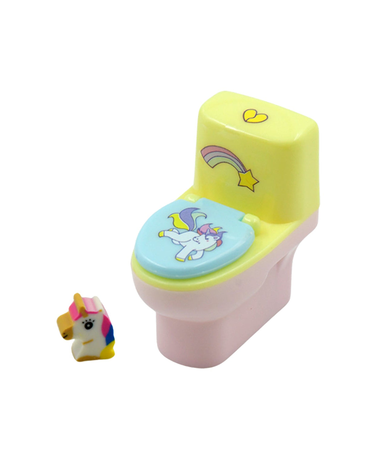 Set of toilet pencil sharpeners with erasers