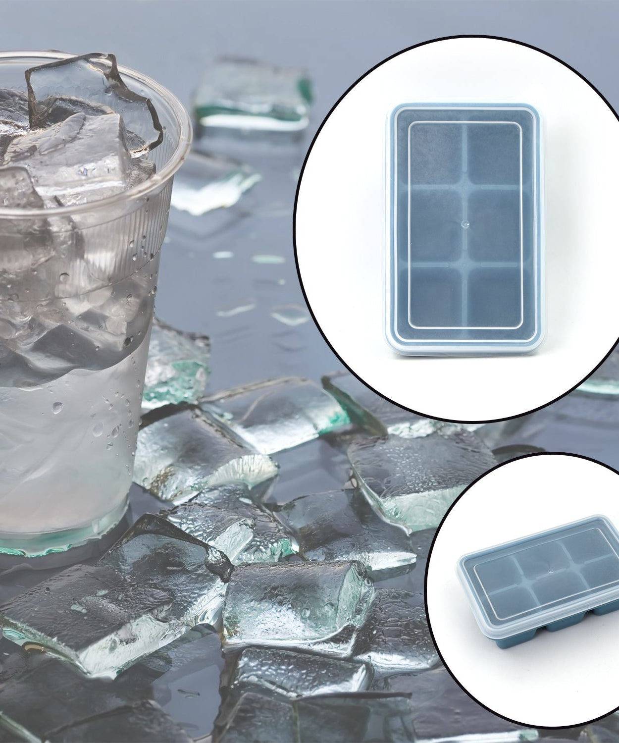 6 Grid Silicone Ice Tray Used In All Kinds Of Places Like Household Kitchens For Making Ice From Water And Various Things And All With Color Box (1 Pc)
