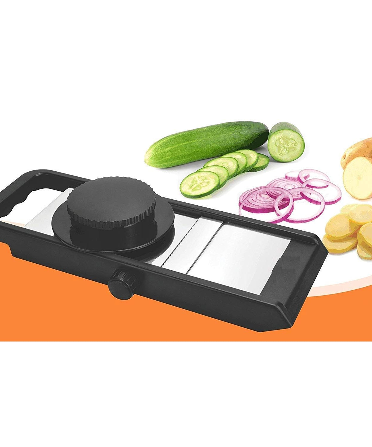 Black/silver adjustable slicer, Ganesh, plastic, 1-piece.